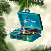 Intenprints Personalized Vinyl Records Machine Ornament, Vinyl Record Ornament, Music Ornament, Vinyl Ornament, Record Ornament, Gift for Music Lover, Ornament for Music Player Ornament (Record 8)